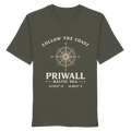 Priwall Kompass Dark Edition Organic Shirt in Khaki – Vorderansicht