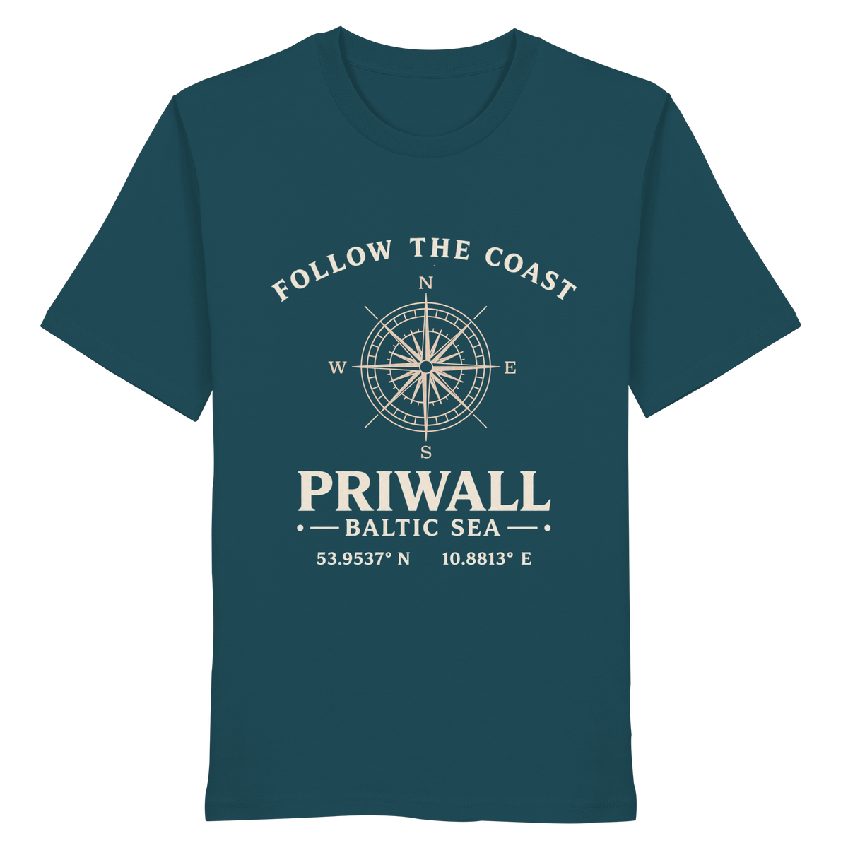 Priwall Kompass Dark Edition Organic Shirt in Stargazer – Vorderansicht