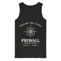 Priwall Kompass Dark Edition Organic Tank Top in Schwarz – Produktansicht