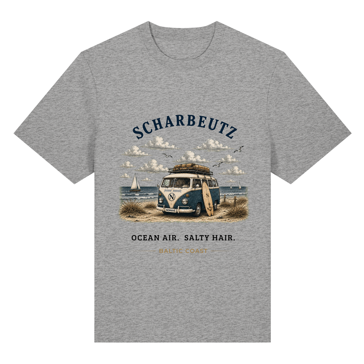 Scharbeutz Bulli Bio-Heavy T-Shirt in Heather Grey