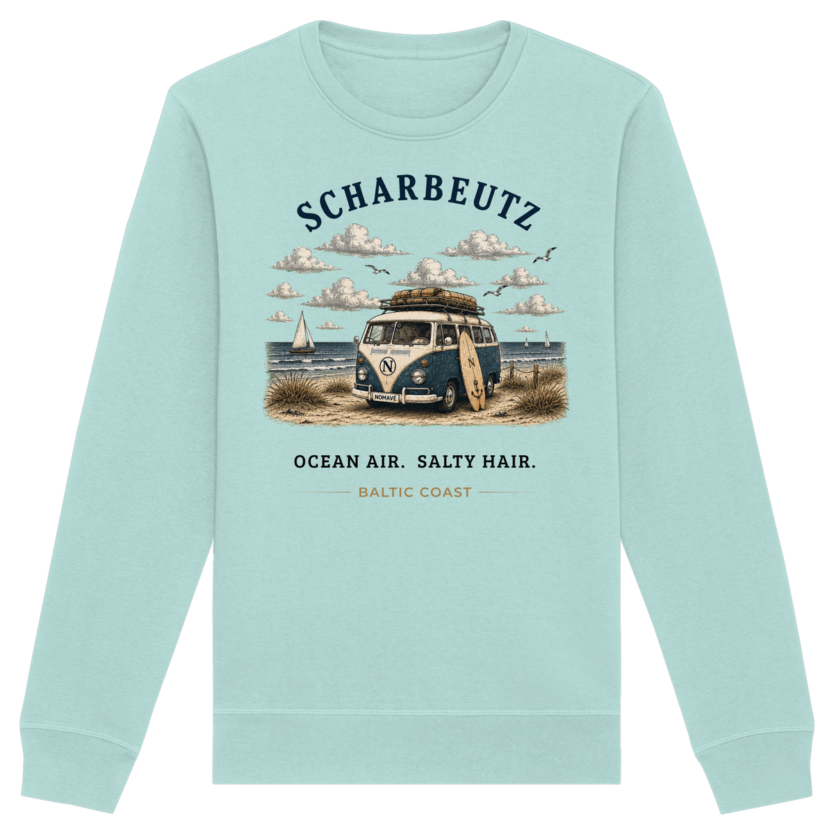 Scharbeutz Bulli Bio-Sweatshirt in Caribbean Blue