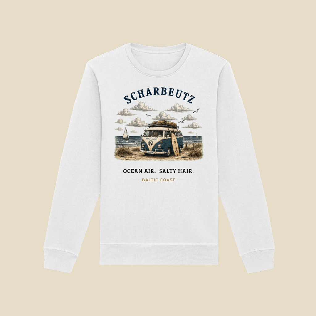 Bio-Sweatshirt Clean Mockup mit Scharbeutz Bulli Motiv