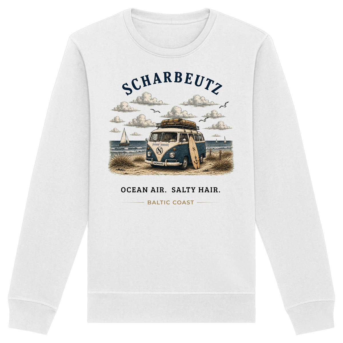Scharbeutz Bulli Bio-Sweatshirt in White
