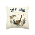 Thailand Longtail Dreams Kissen Natur 40 × 40 cm – Produktansicht