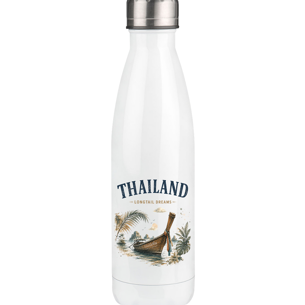 Weiße Thailand Longtail Dreams Thermoflasche 500 ml – Produktansicht