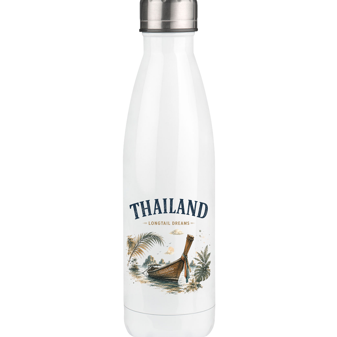 Weiße Thailand Longtail Dreams Thermoflasche 500 ml – Produktansicht