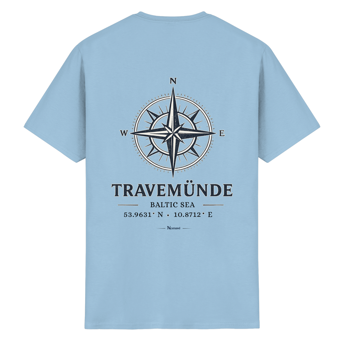 Travemünde Windrose – Rückenansicht Essential T-Shirt light blue